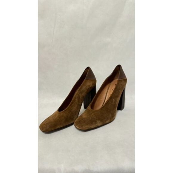Free People Women's Heels Take Heart Block Brown Suede Size 39 US 8.5 - Picture 1 of 5